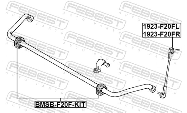 Опора стабилизатор FEBEST BMSB-F20F-KIT