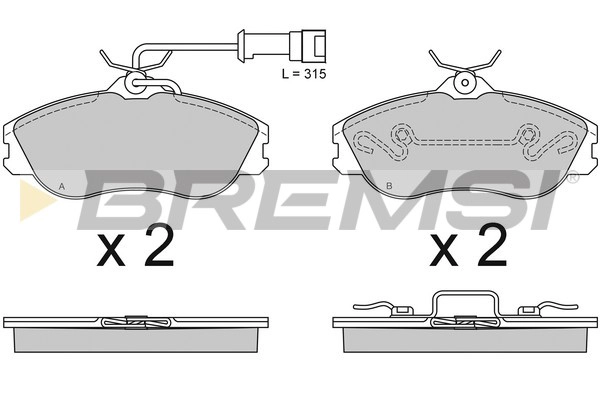 Комплект тормозных колодок дисковый тормоз BREMSI BP2478