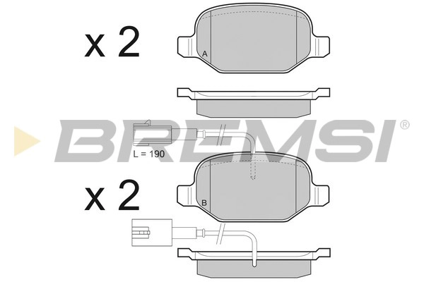 Комплект тормозных колодок дисковый тормоз BREMSI BP3490