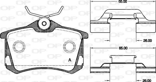 Комплект тормозных колодок дисковый тормоз OPEN PARTS BPA0263.50