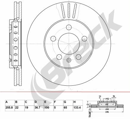 Тормозной диск BRECK BR 302 VA100