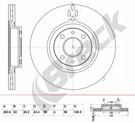 Тормозной диск BRECK BR 376 VA100