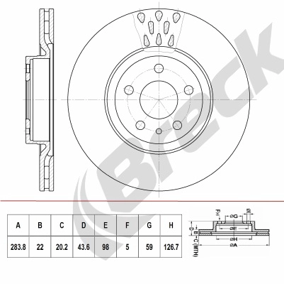 Тормозной диск BRECK BR 406 VA100