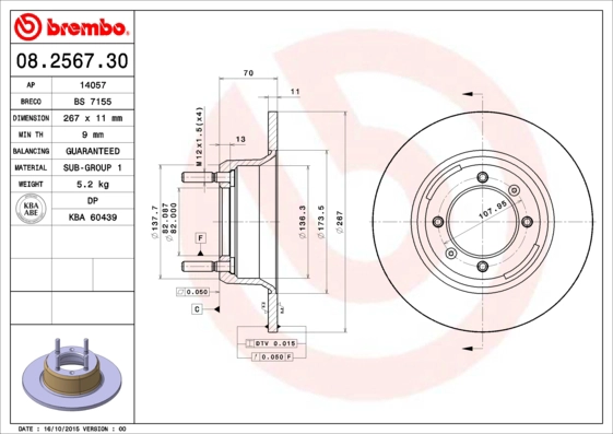 Тормозной диск BRECO BS 7155
