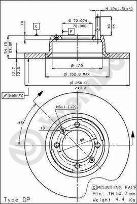 Тормозной диск BRECO BS 7228