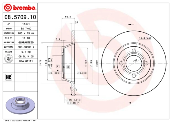 Тормозной диск BRECO BS 7460