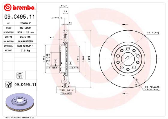 Тормозной диск coated disc line BRECO BV 9220
