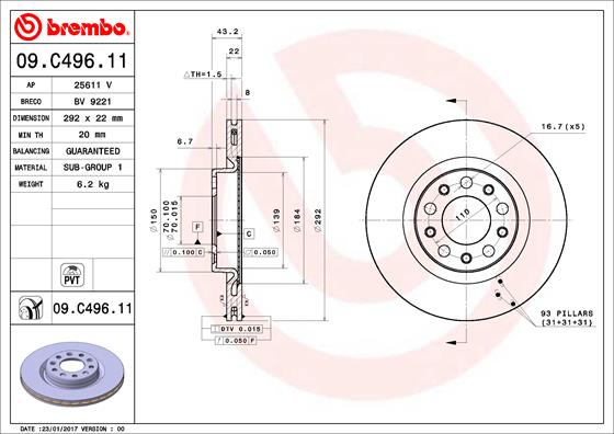 Тормозной диск coated disc line BRECO BV 9221