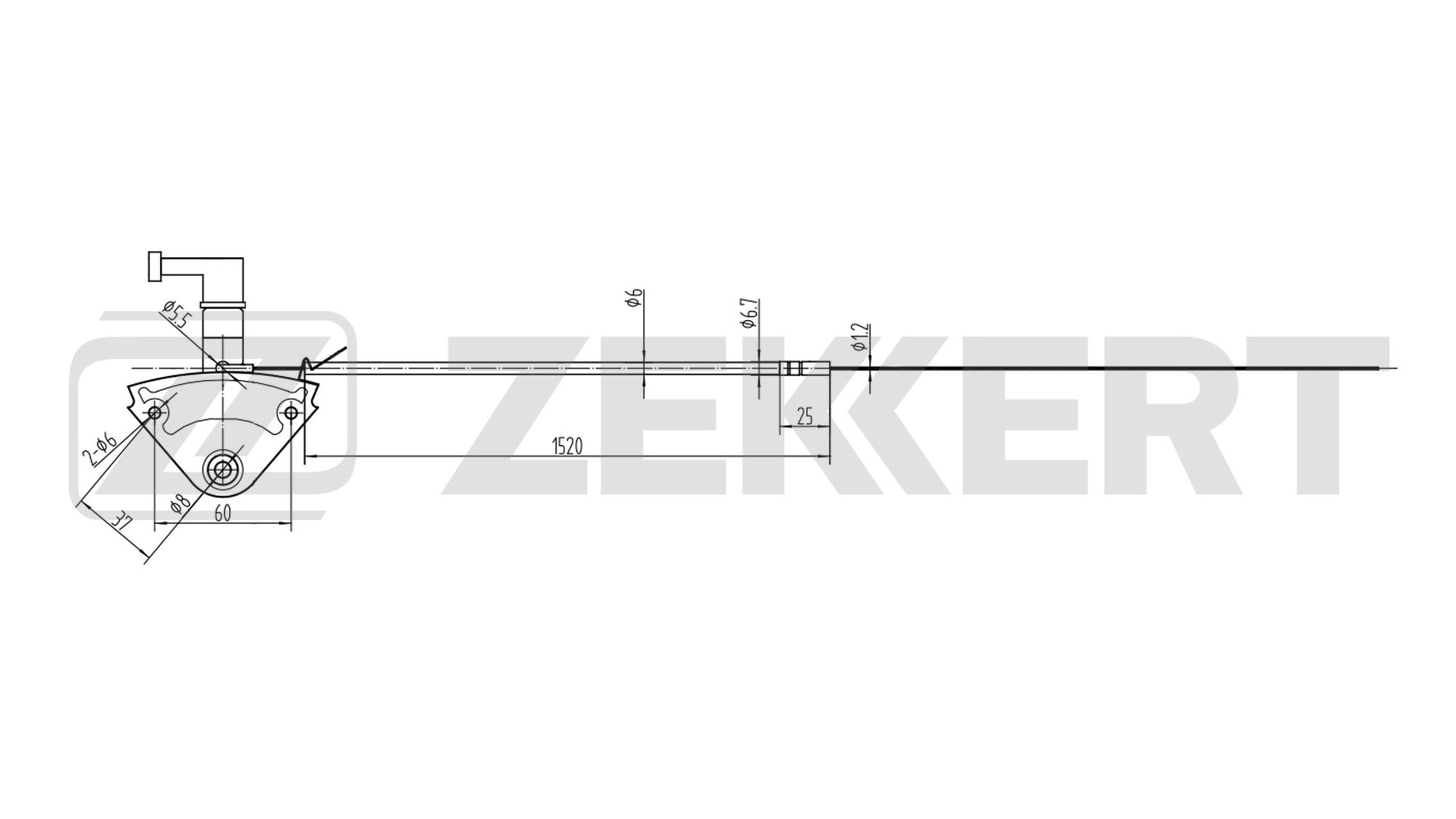 Тросик замка капота ZEKKERT BZ-1045