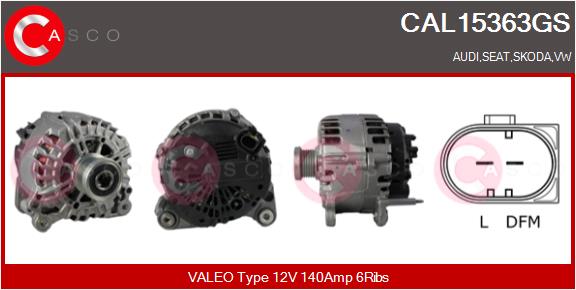 Генератор genuine CASCO CAL15363GS
