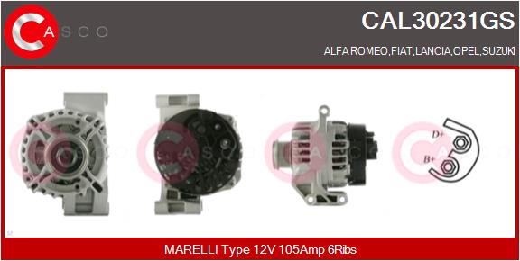 Генератор genuine CASCO CAL30231GS