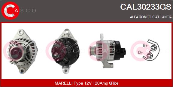 Генератор genuine CASCO CAL30233GS