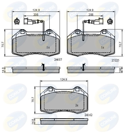 Комплект тормозных колодок дисковый тормоз comline COMLINE CBP11703