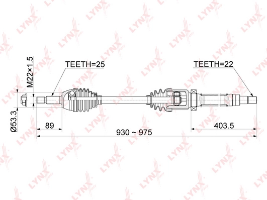 Приводной вал LYNXAUTO CD-1048