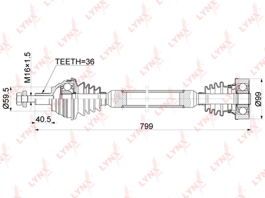 Приводной вал LYNXAUTO CD-1131