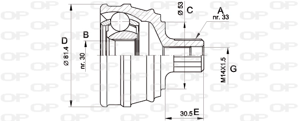Шарнирный комплект приводной вал OPEN PARTS CVJ5063.10