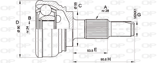 Шарнирный комплект приводной вал OPEN PARTS CVJ5082.10