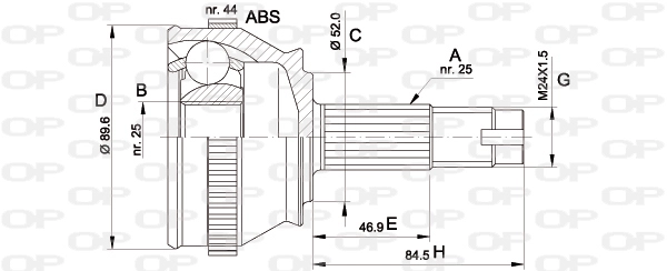 Шарнирный комплект приводной вал OPEN PARTS CVJ5092.10