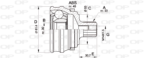 Шарнирный комплект приводной вал OPEN PARTS CVJ5120.10