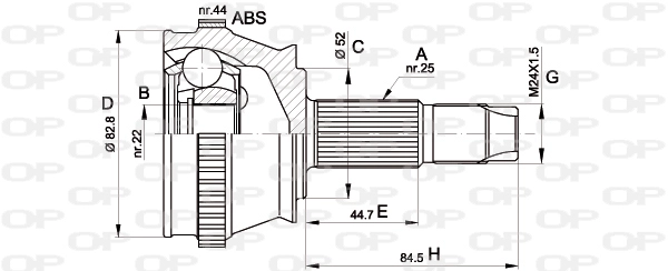 Шарнирный комплект приводной вал OPEN PARTS CVJ5210.10