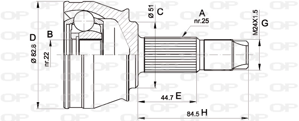Шарнирный комплект приводной вал OPEN PARTS CVJ5302.10