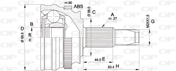 Шарнирный комплект приводной вал OPEN PARTS CVJ5507.10