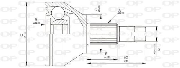 Шарнирный комплект приводной вал OPEN PARTS CVJ5673.10