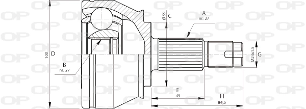 Шарнирный комплект приводной вал OPEN PARTS CVJ5715.10