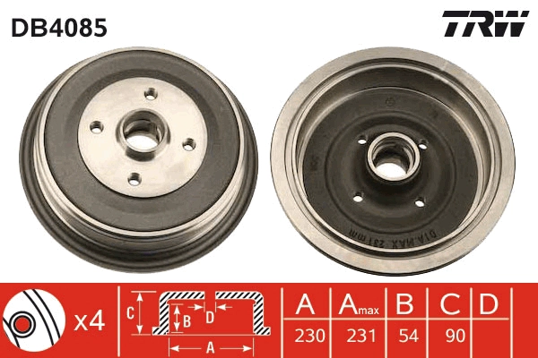 Тормозной барабан TRW DB4085