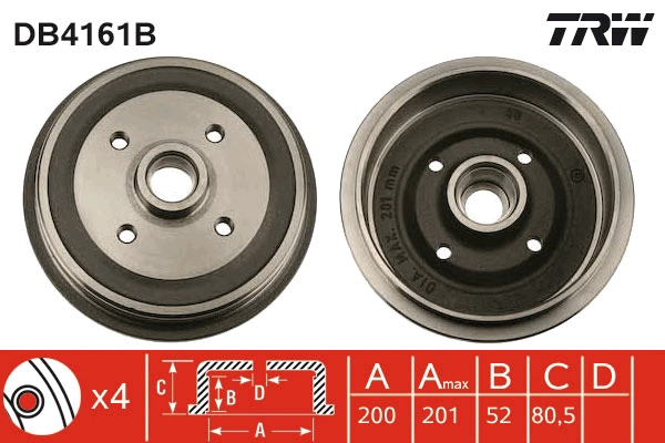Тормозной барабан TRW DB4161B