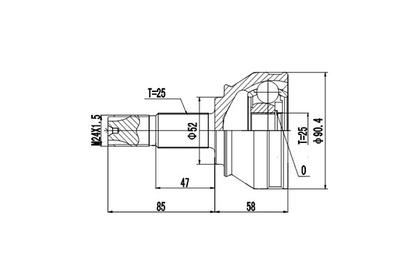 Шарнирный комплект приводной вал DYNAMATRIX-KOREA DCV802003