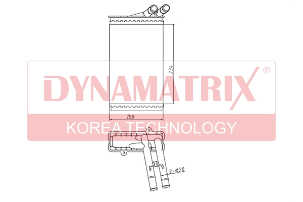 Теплообменник отопление салона DYNAMATRIX-KOREA DR70224