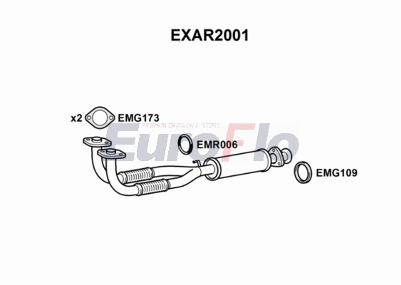 Труба выхлопного газа EUROFLO EXAR2001
