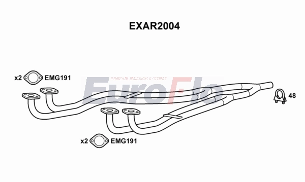 Труба выхлопного газа EUROFLO EXAR2004