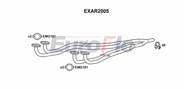 Труба выхлопного газа EUROFLO EXAR2005