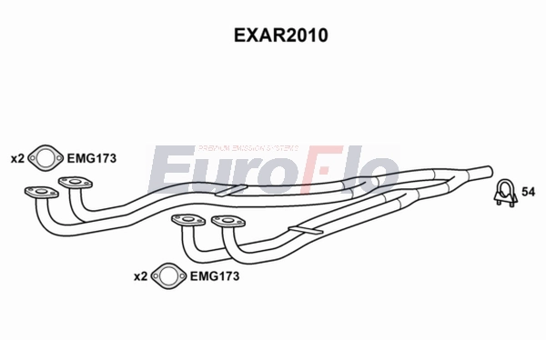Труба выхлопного газа EUROFLO EXAR2010