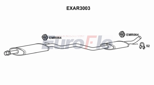 Средний глушитель выхлопных газов EUROFLO EXAR3003