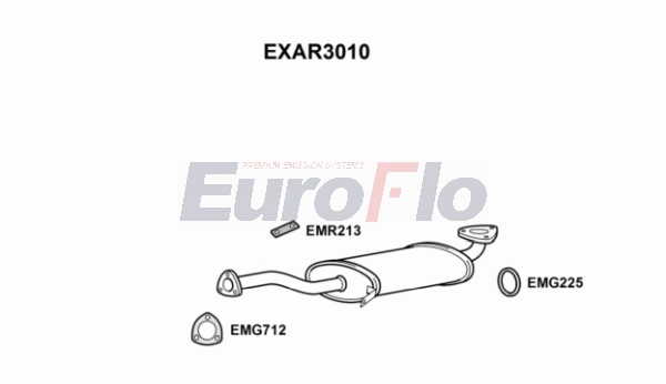 Средний глушитель выхлопных газов EUROFLO EXAR3010