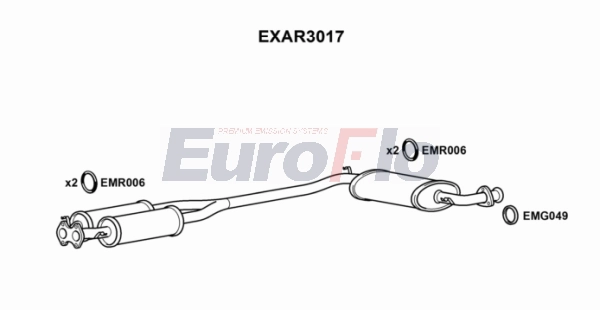 Средний глушитель выхлопных газов EUROFLO EXAR3017