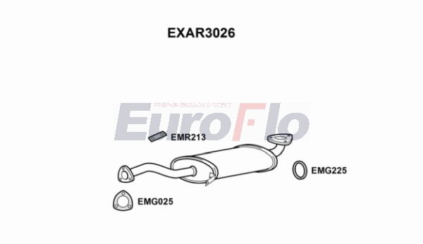 Средний глушитель выхлопных газов EUROFLO EXAR3026
