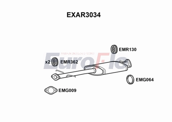 Средний глушитель выхлопных газов EUROFLO EXAR3034
