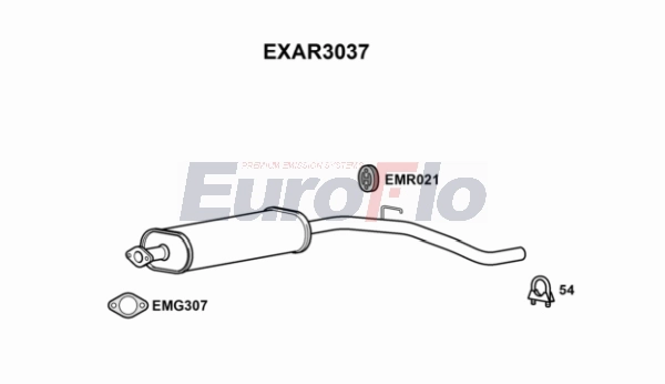 Средний глушитель выхлопных газов EUROFLO EXAR3037