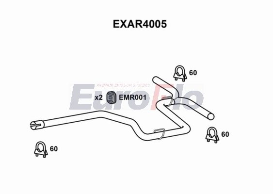 Труба выхлопного газа EUROFLO EXAR4005