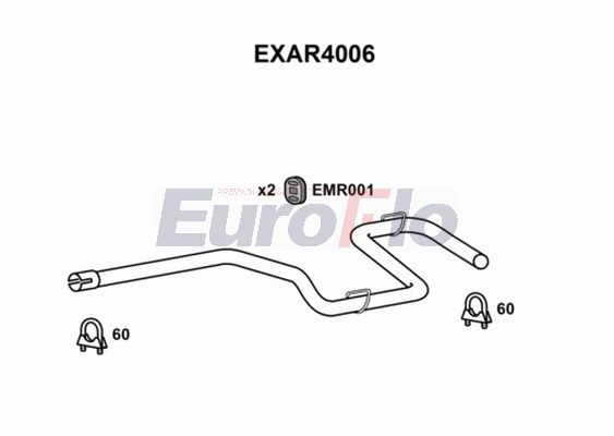 Труба выхлопного газа EUROFLO EXAR4006