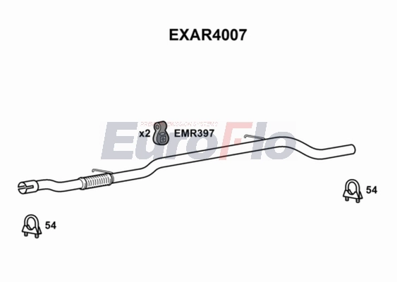 Труба выхлопного газа EUROFLO EXAR4007