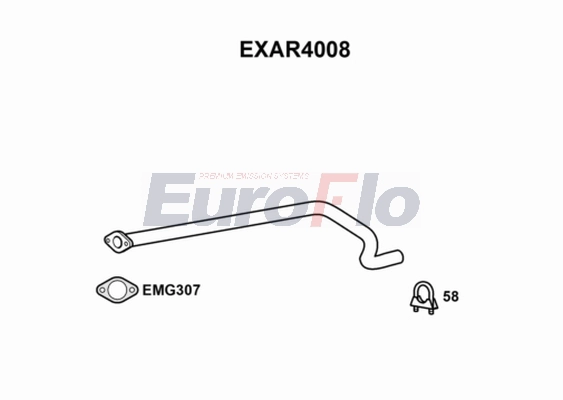 Труба выхлопного газа EUROFLO EXAR4008