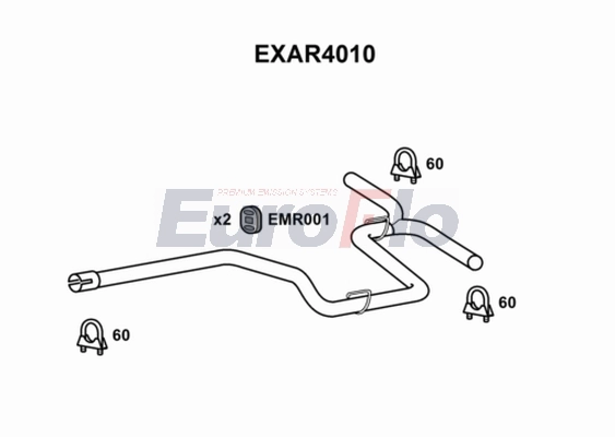 Труба выхлопного газа EUROFLO EXAR4010