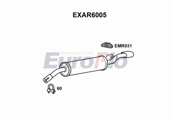 Глушитель выхлопных газов конечный EUROFLO EXAR6005