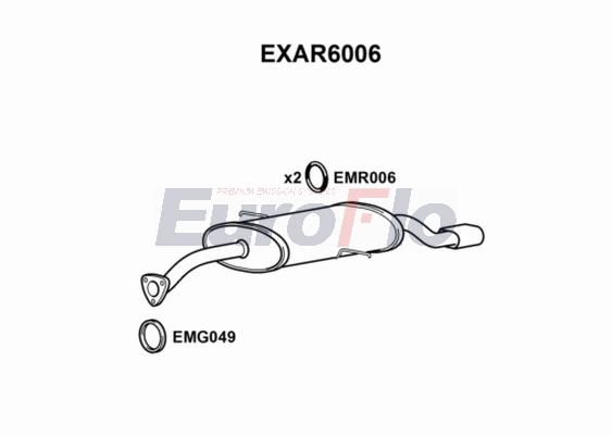Глушитель выхлопных газов конечный EUROFLO EXAR6006