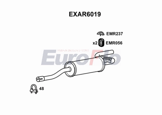 Глушитель выхлопных газов конечный EUROFLO EXAR6019